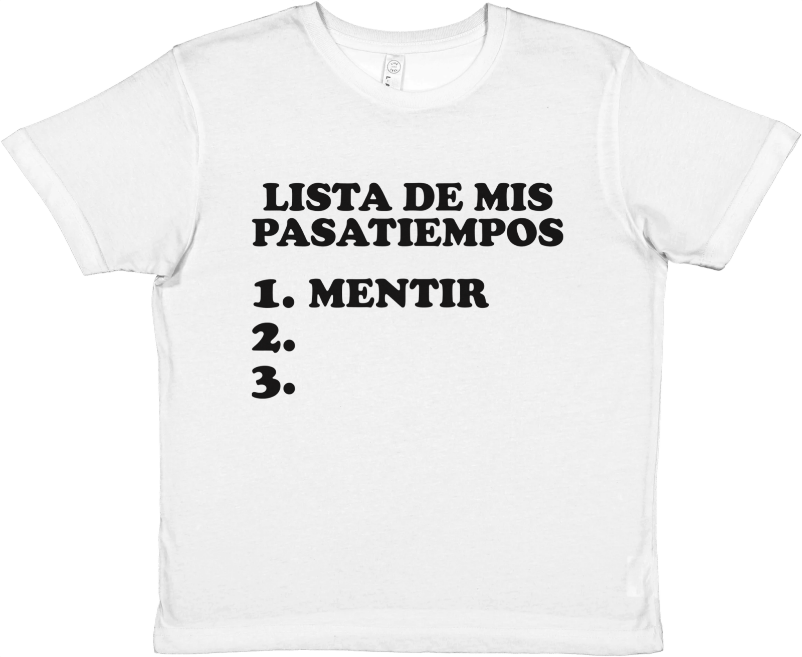 Baby Tee Lista De Mis Pasatiempos - TheShirtless