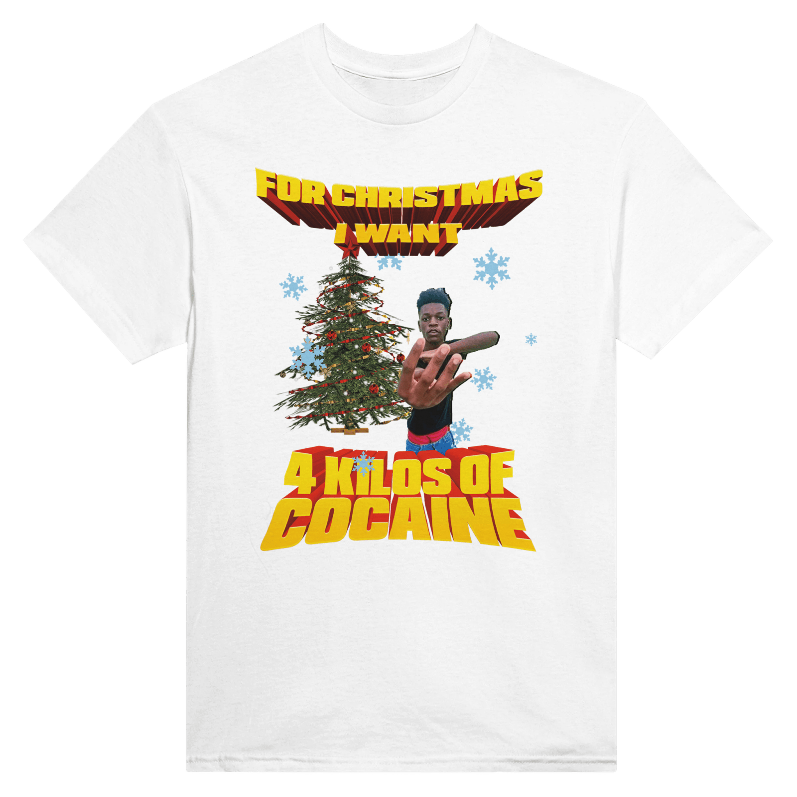 For Christmas I Wish For Four Kilos Of Cocaine Back t-shirt - TheShirtless