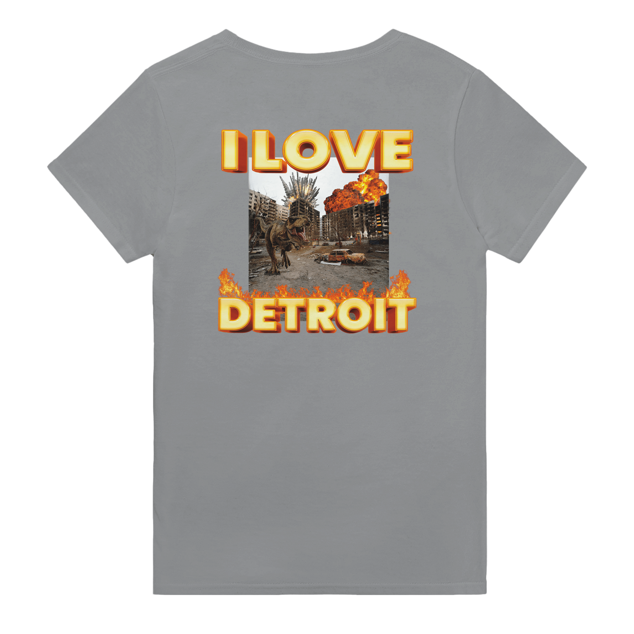 I Love Detroit Backprint T-shirt - TheShirtless