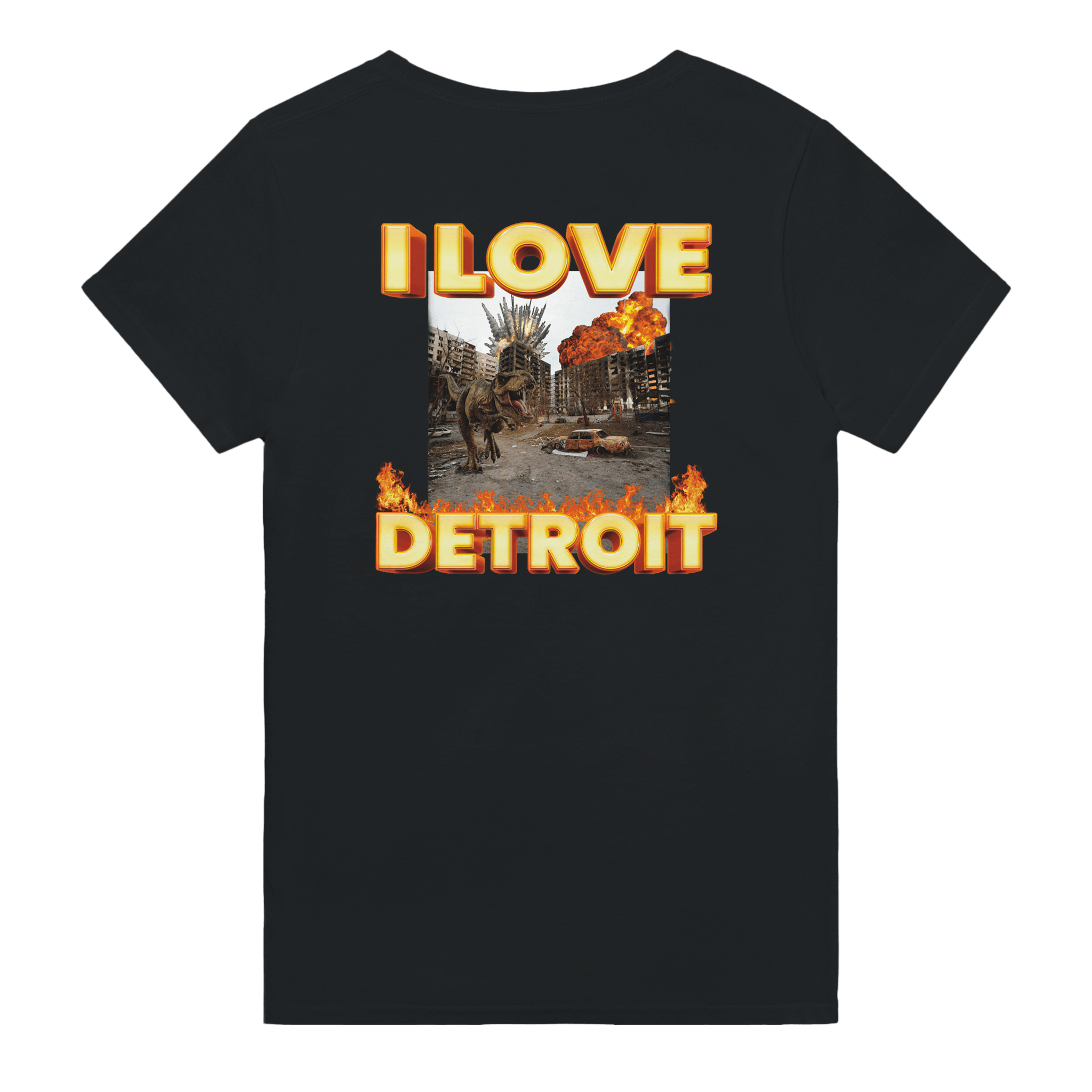 I Love Detroit Backprint T-shirt - TheShirtless