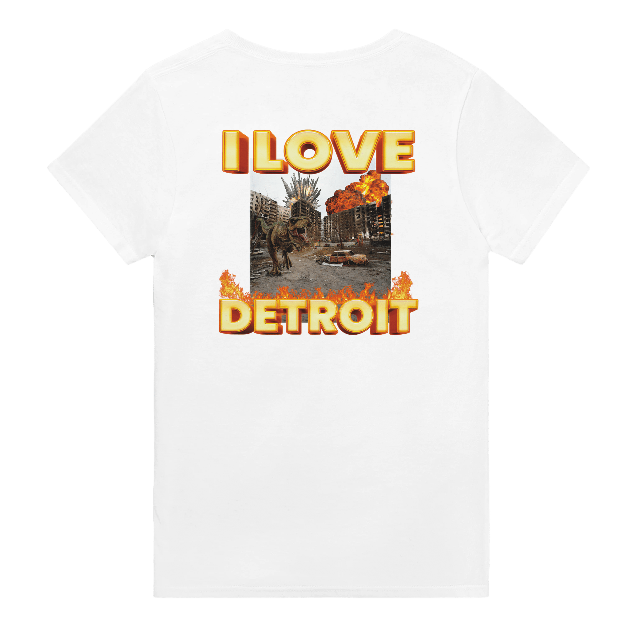 I Love Detroit Backprint T-shirt - TheShirtless