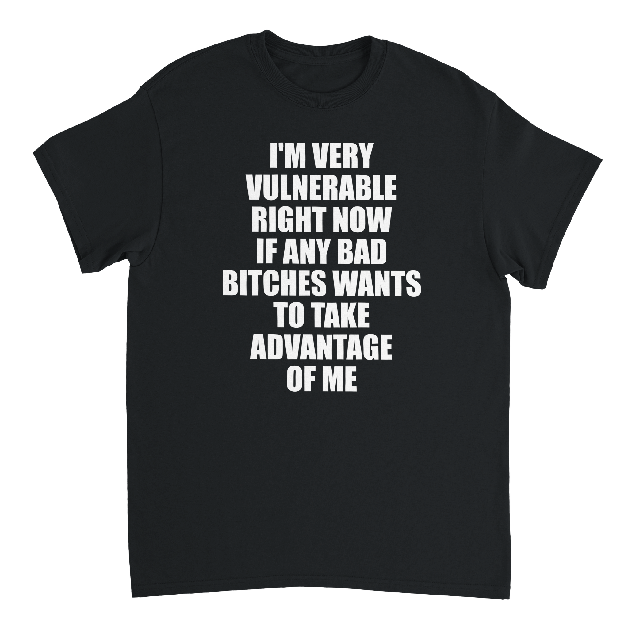 I'm Very Vulnerable Right Now If Any Bad Bitches Wants To Take Advantage Of Me T-shirt - TheShirtless