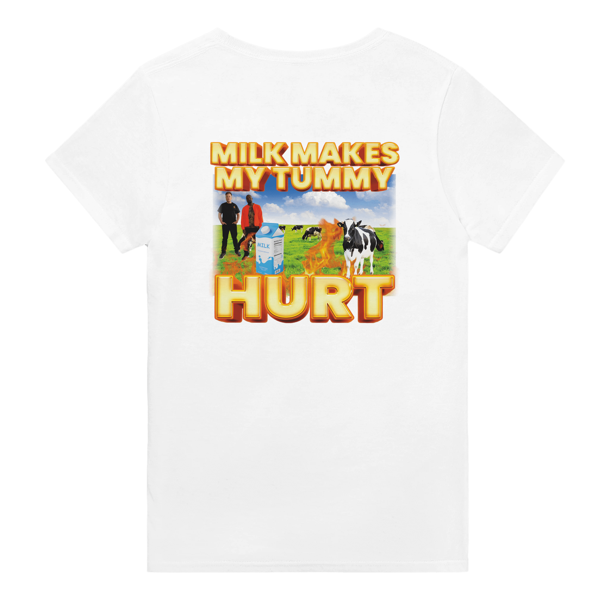 Milk Makes My Tummy Hurt Backprint T-shirt - TheShirtless