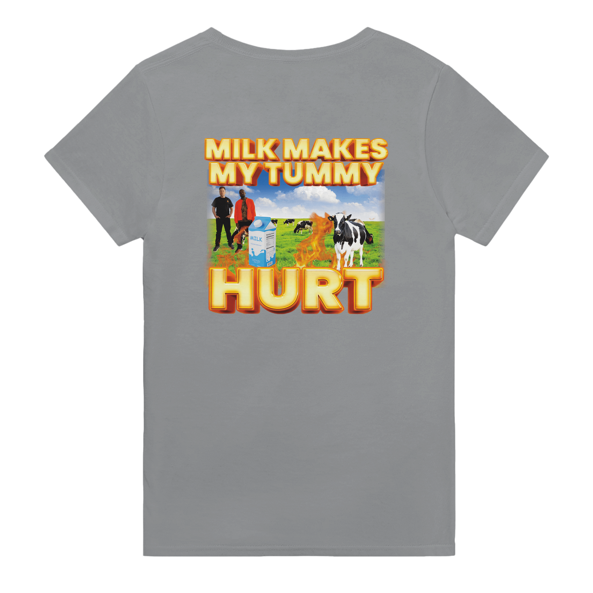 Milk Makes My Tummy Hurt Backprint T-shirt - TheShirtless