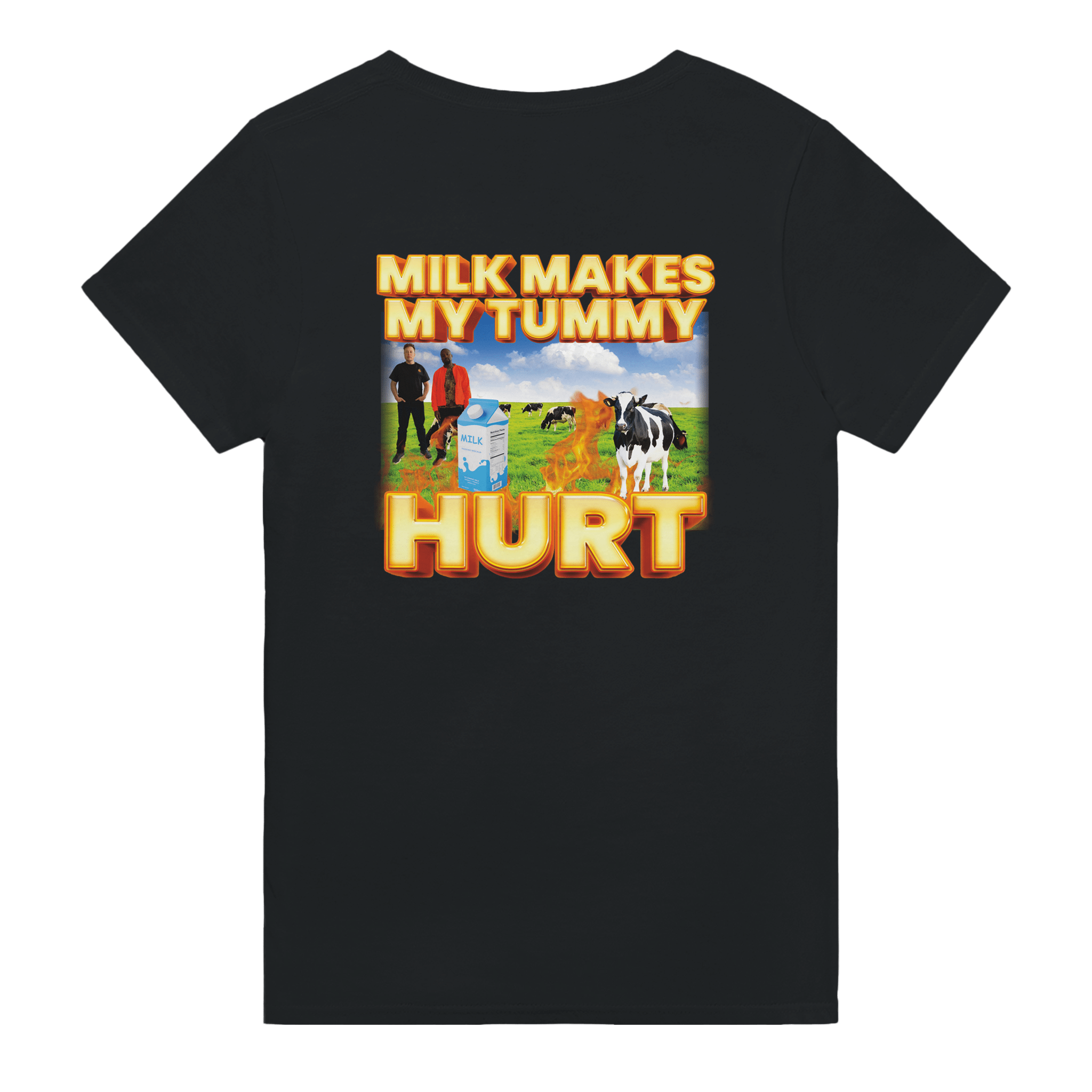 Milk Makes My Tummy Hurt Backprint T-shirt - TheShirtless